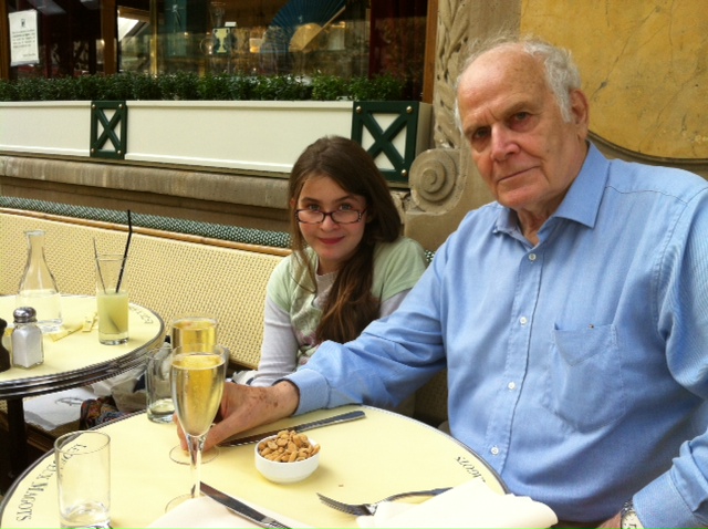 Co-founder of Paris for Seniors Keith Spicer with his granddaughter Grace in Paris. Photo © Genevieve Spicer